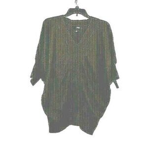 A.N.A Sweater Womens Size Large Army Fatigue Green V Neck 3/4 Sleeve Pullover